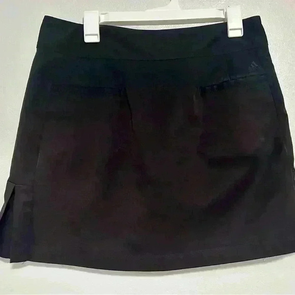 Adidas Climacool Tennis Golf Skirt Black Iconic Classic White Stripes Size 8 - Picture 3 of 5